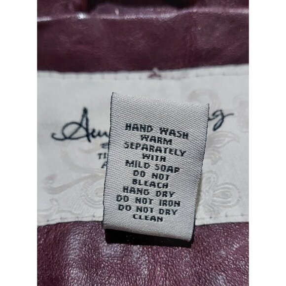 Biker Vest Rag Cie Full Zip Burgendy Flux Leather Moto Gillet Size M - Picture 11 of 11